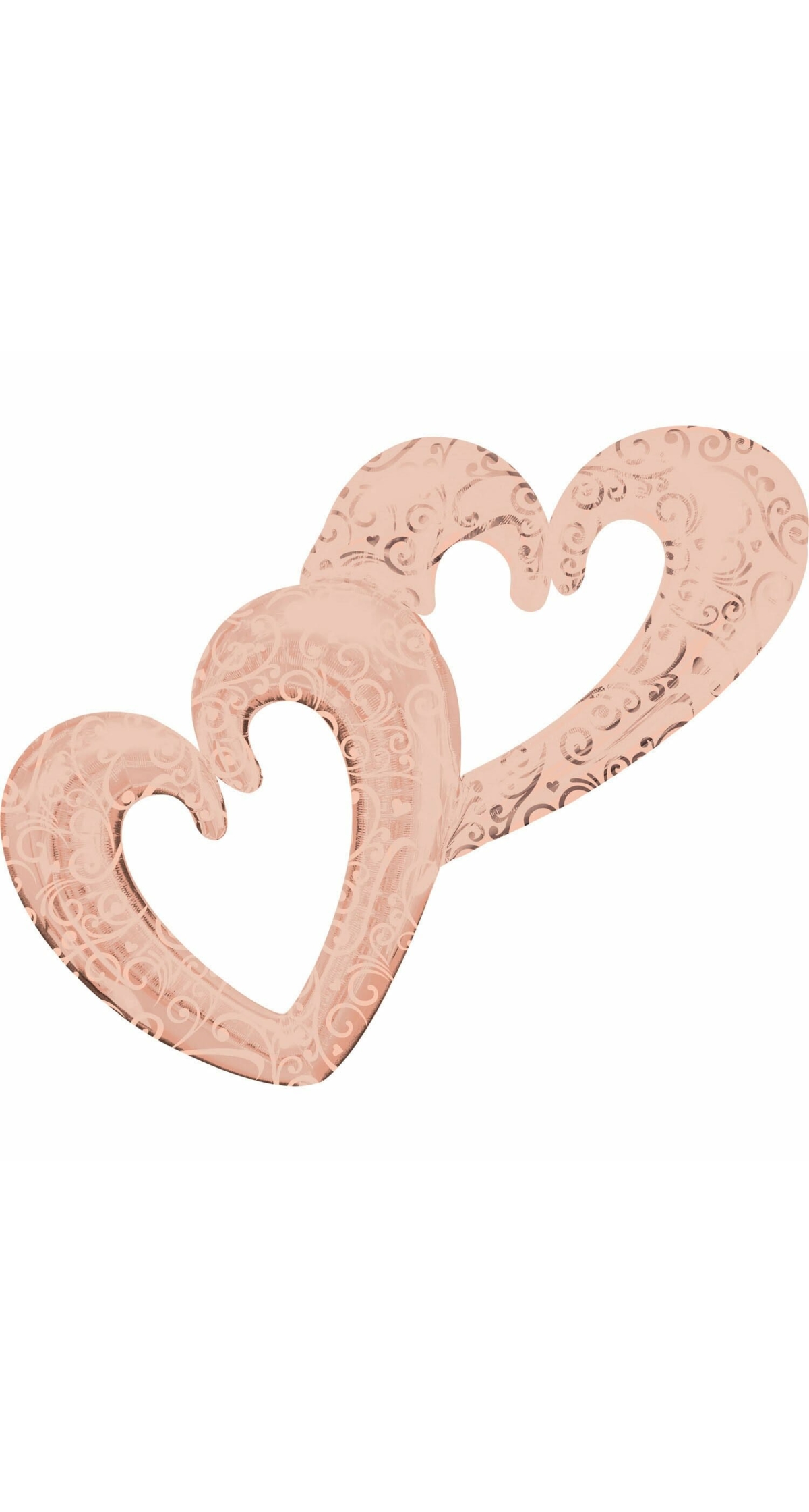 Multi Foil Balloon Interlocking Hearts Rose Gold - 134cm x 91cm