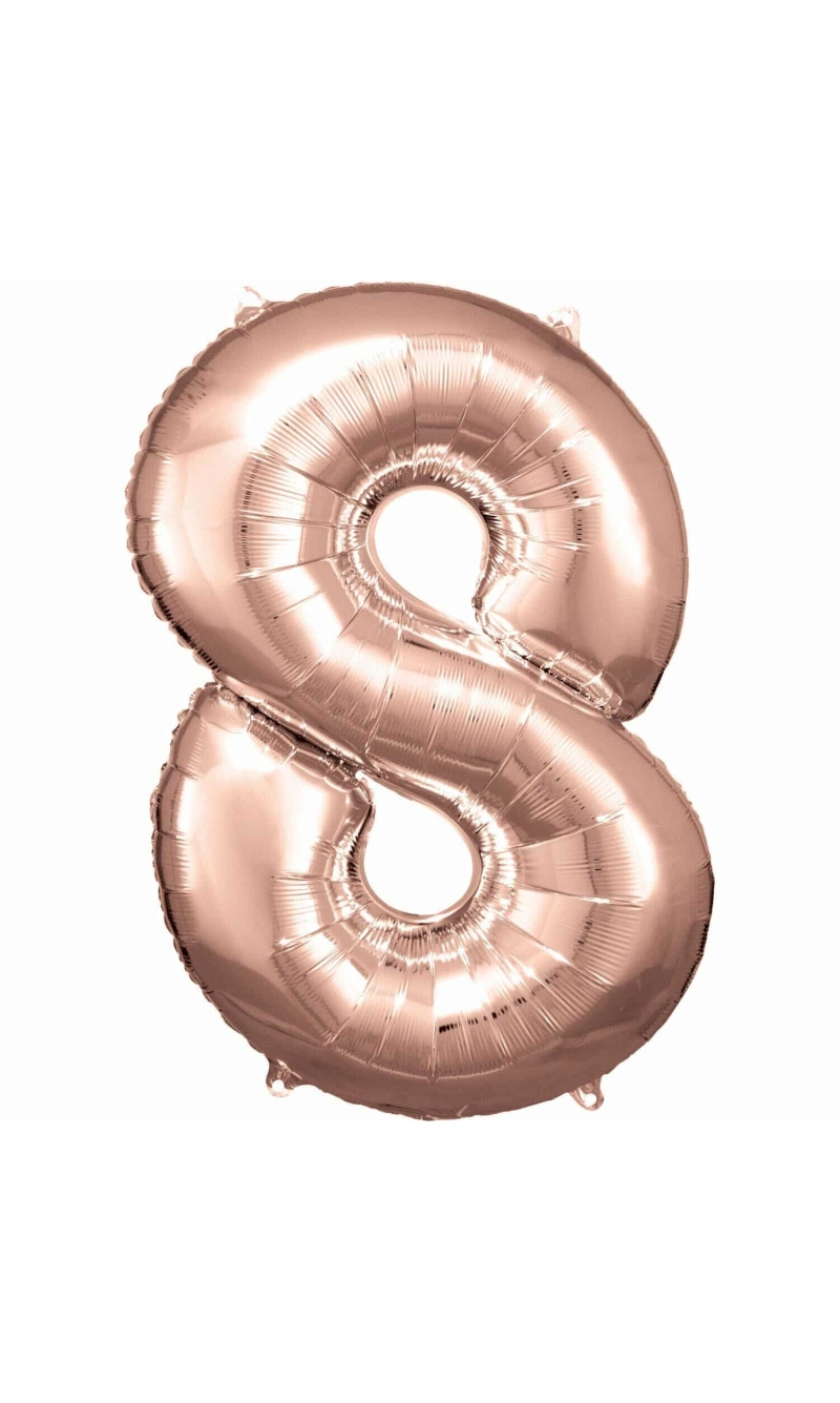 34 Inch Foil Balloon Number 8 - Rose Gold