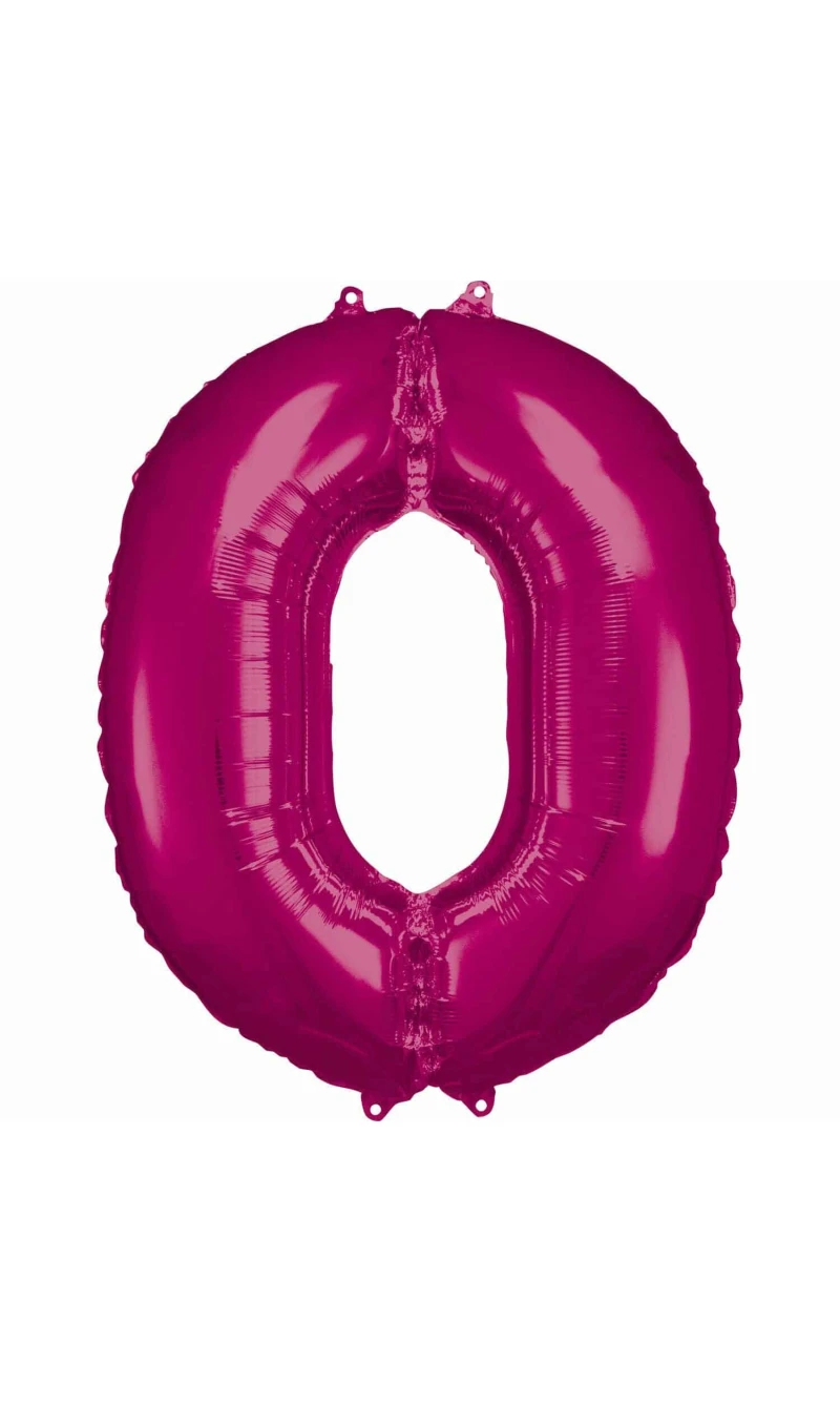 34 Inch Foil Balloon Number 0 - Pink