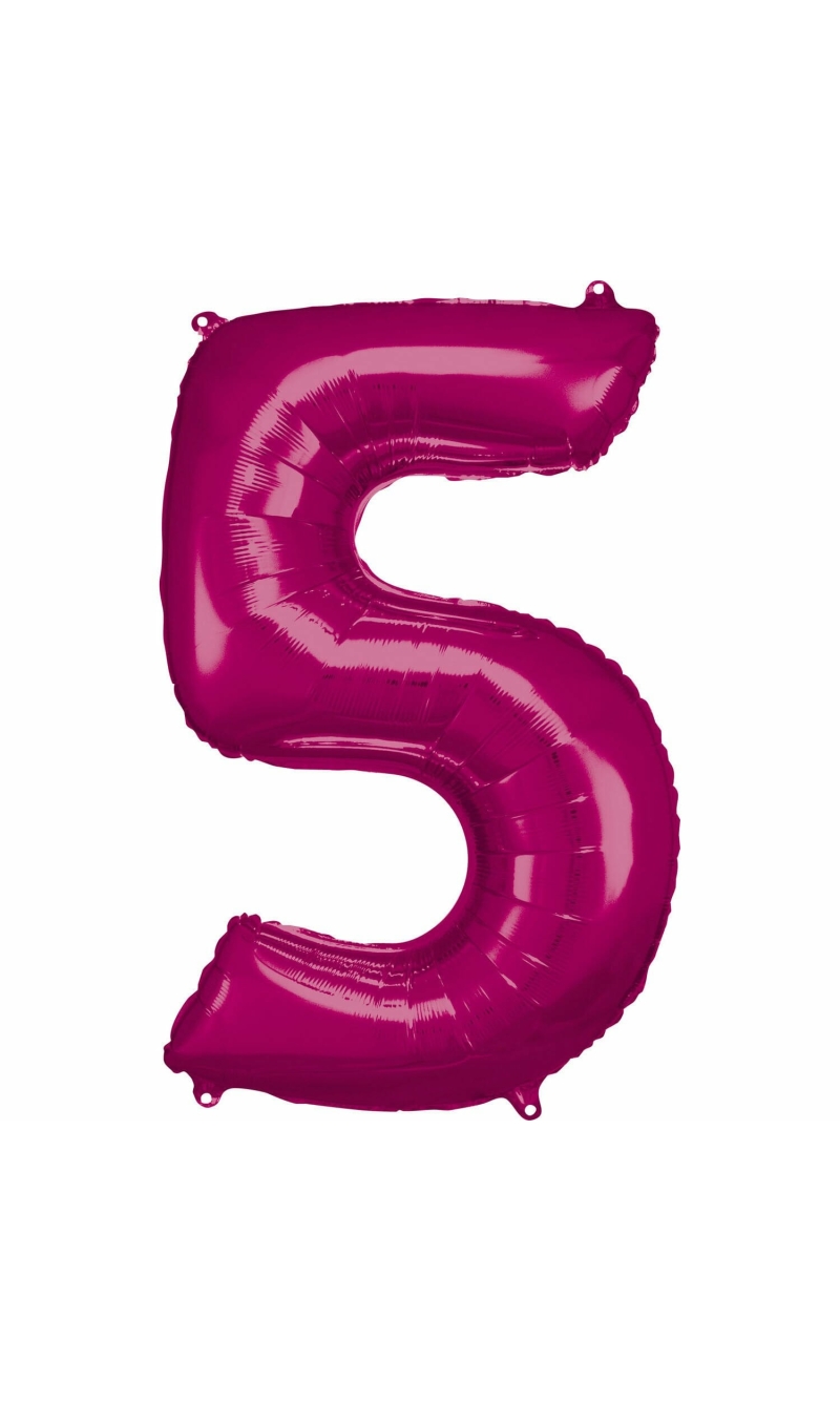 34 Inch Foil Balloon Number 5 - Pink