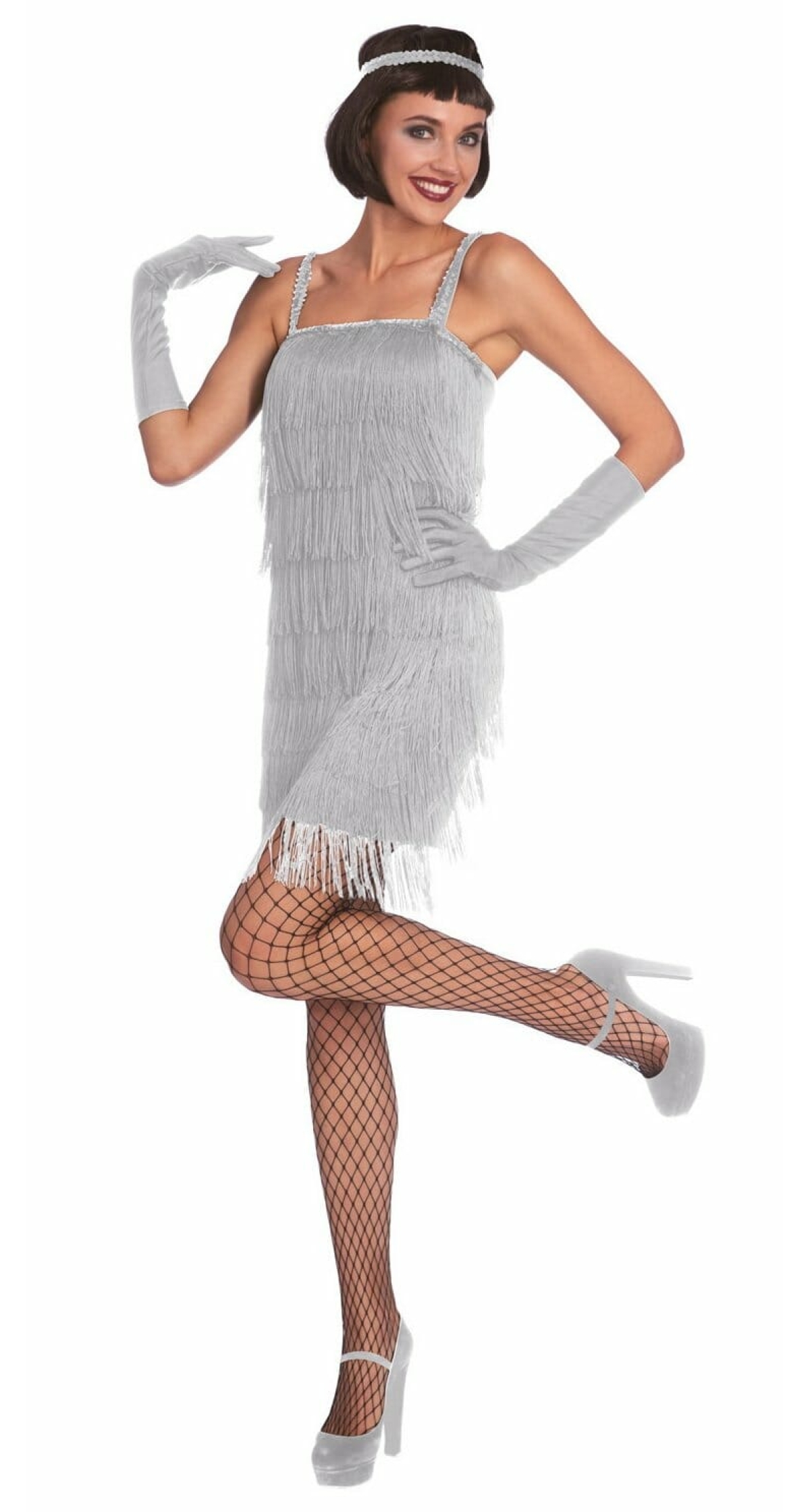 Classy Silver Flapper - Adult Size Large