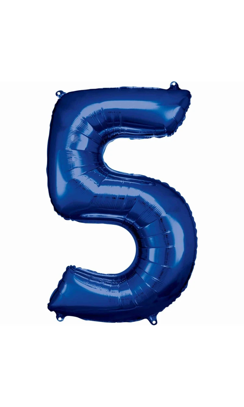 34 Inch Foil Balloon Number 5 - Blue