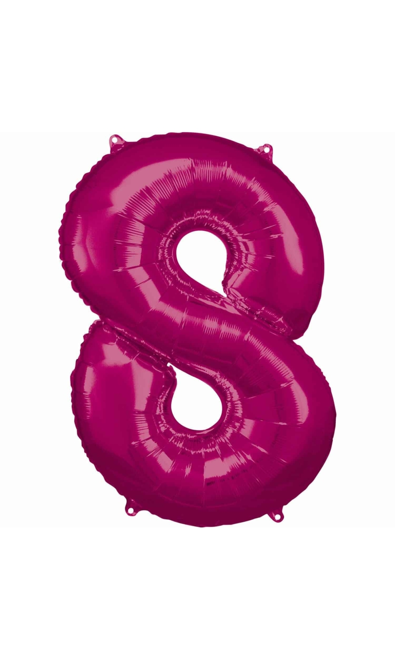 34 Inch Foil Balloon Number 8 - Pink
