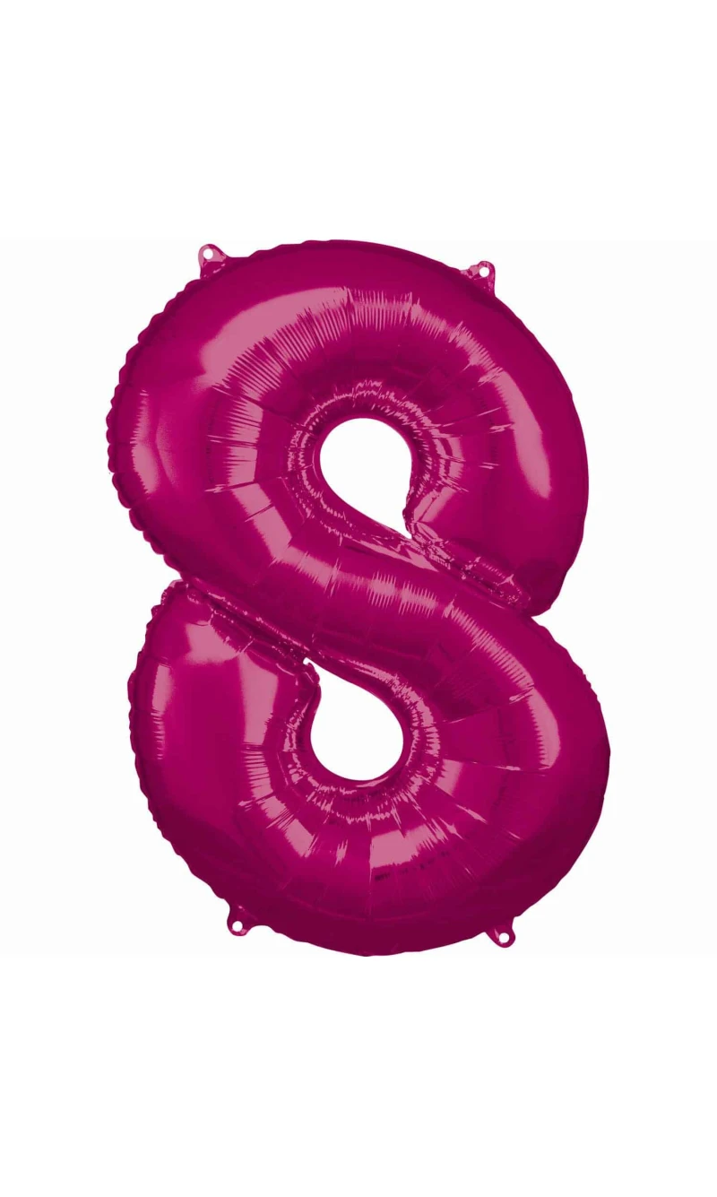 34 Inch Foil Balloon Number 8 - Pink