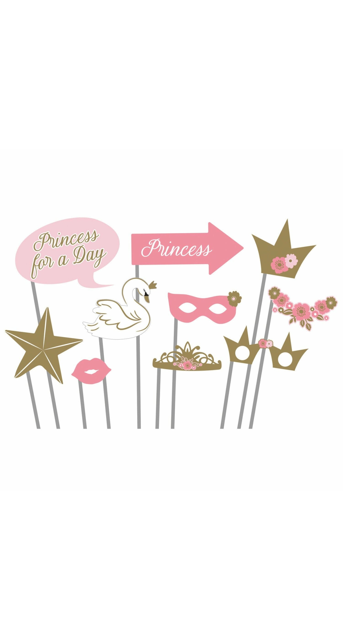 Princess For A Day Photo Booth Kit - 10pk