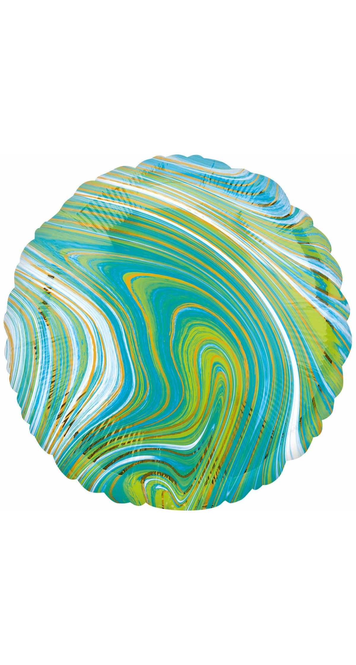 Marblez Blue Green Circle Foil Balloon - 43cm