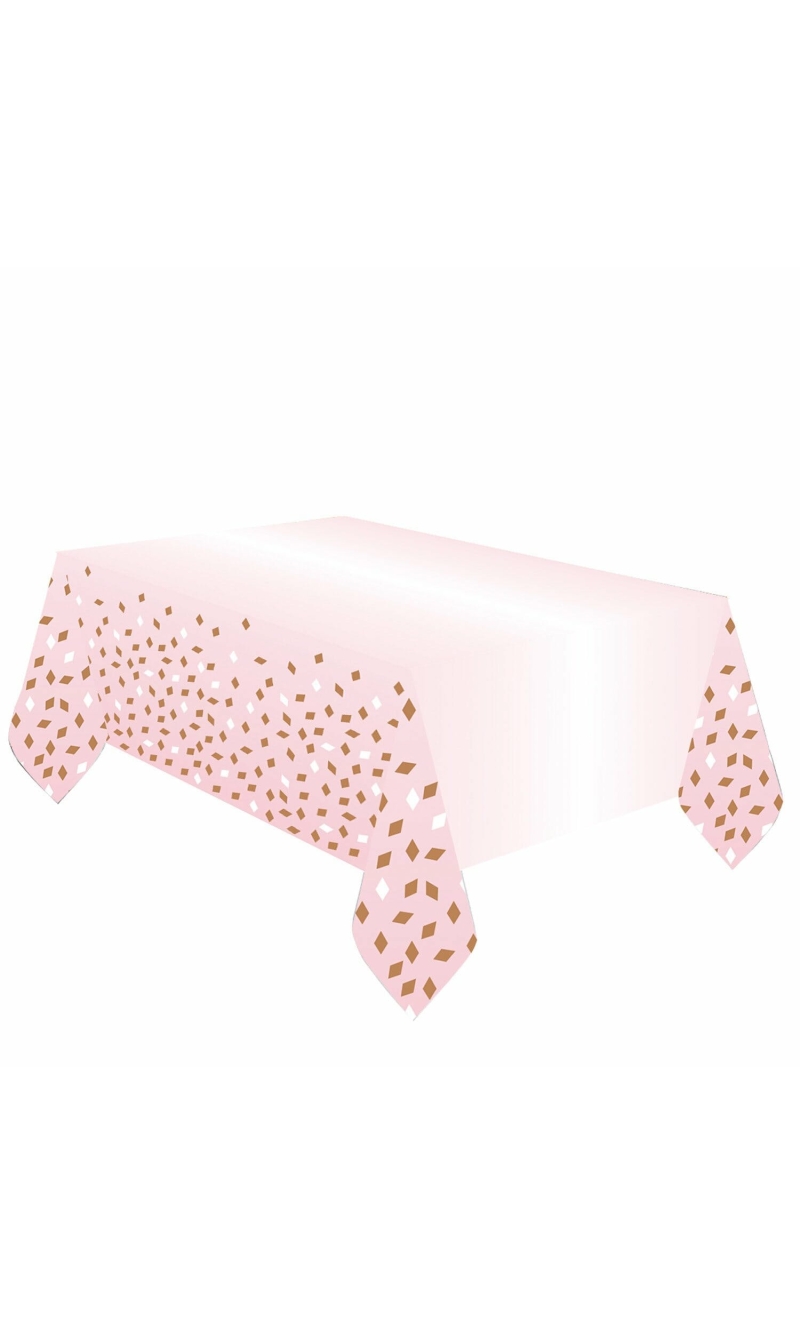 Rose Gold Birthday Paper Tablecover - 180 x 120cm