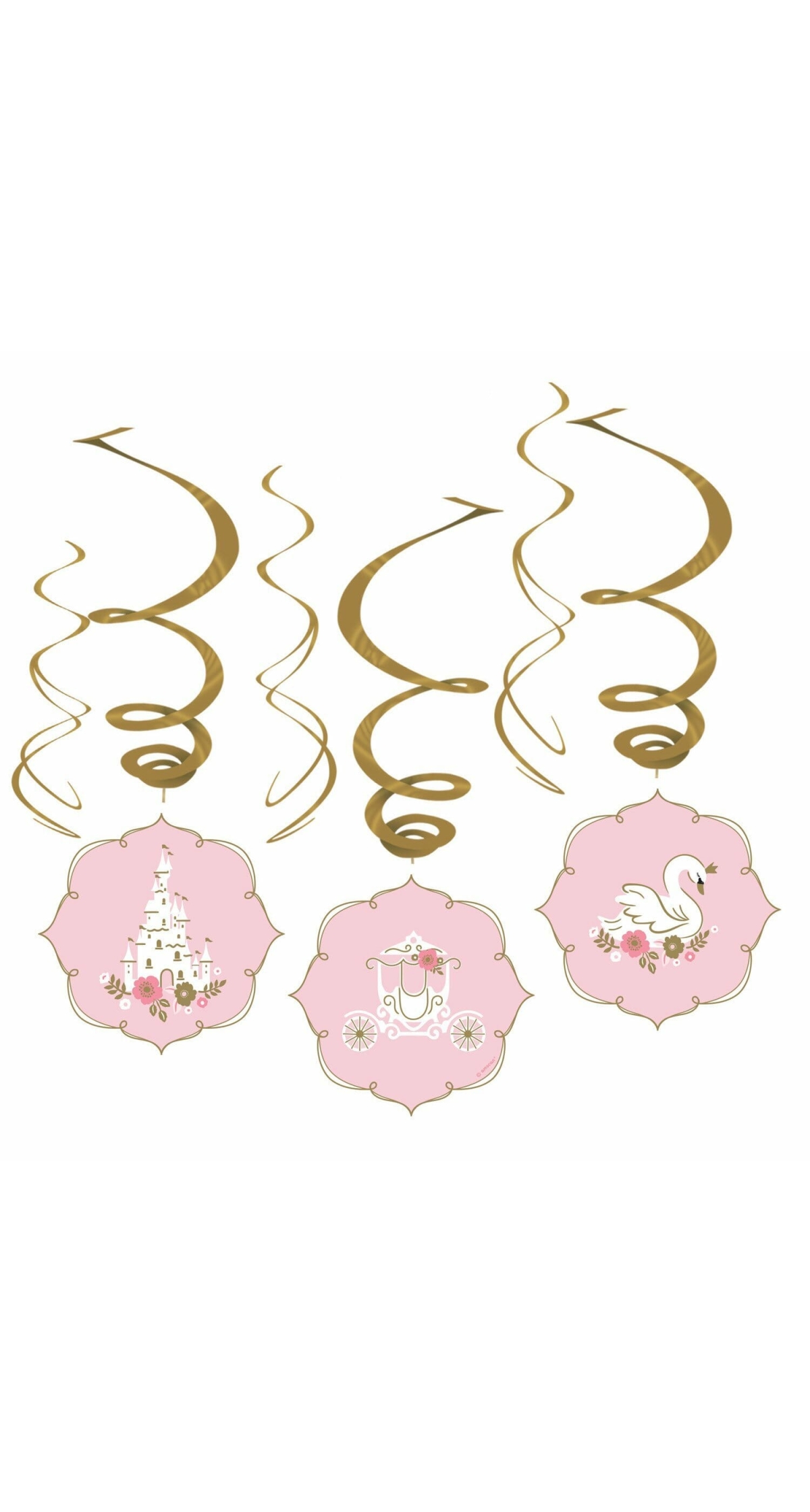 Princess For A Day Swirl Decorations 45cm / 80cm - 6pk