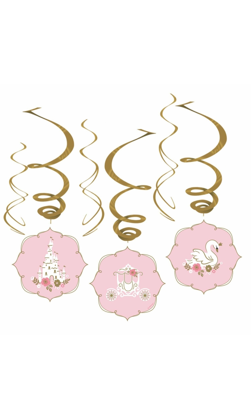 Princess For A Day Swirl Decorations 45cm / 80cm - 6pk