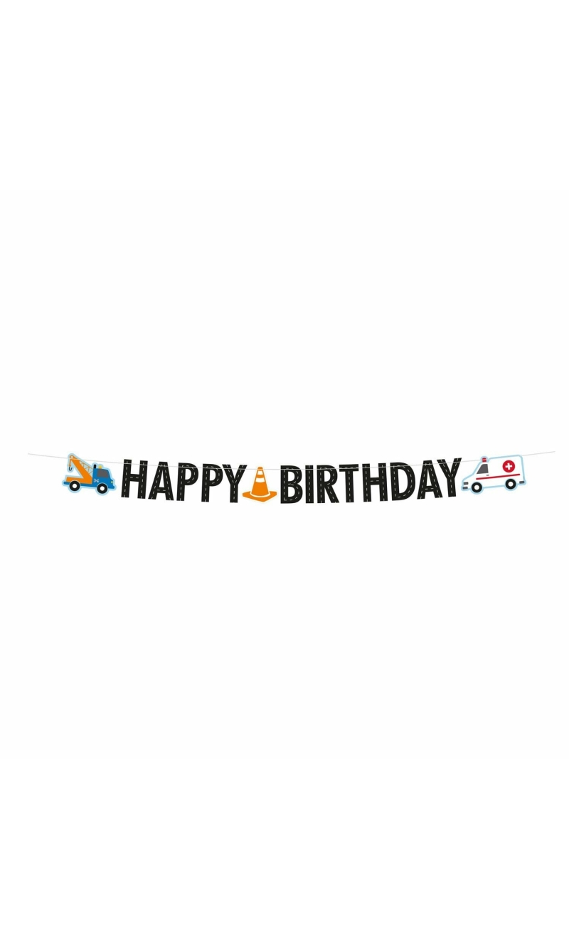 On the Road Happy Birthday Banner - 180 x 15cm