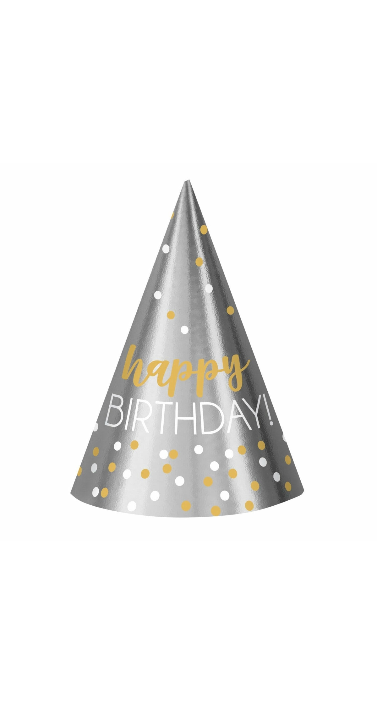 Birthday Cone Hats Silver & Gold - 12pk