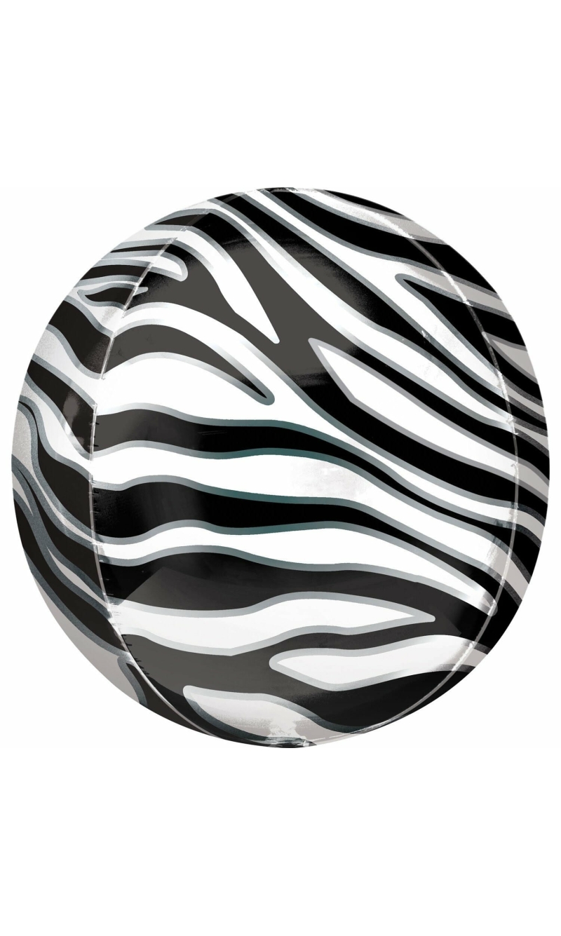 Orbz Zebra Print Foil Balloon - 38cm x 40cm
