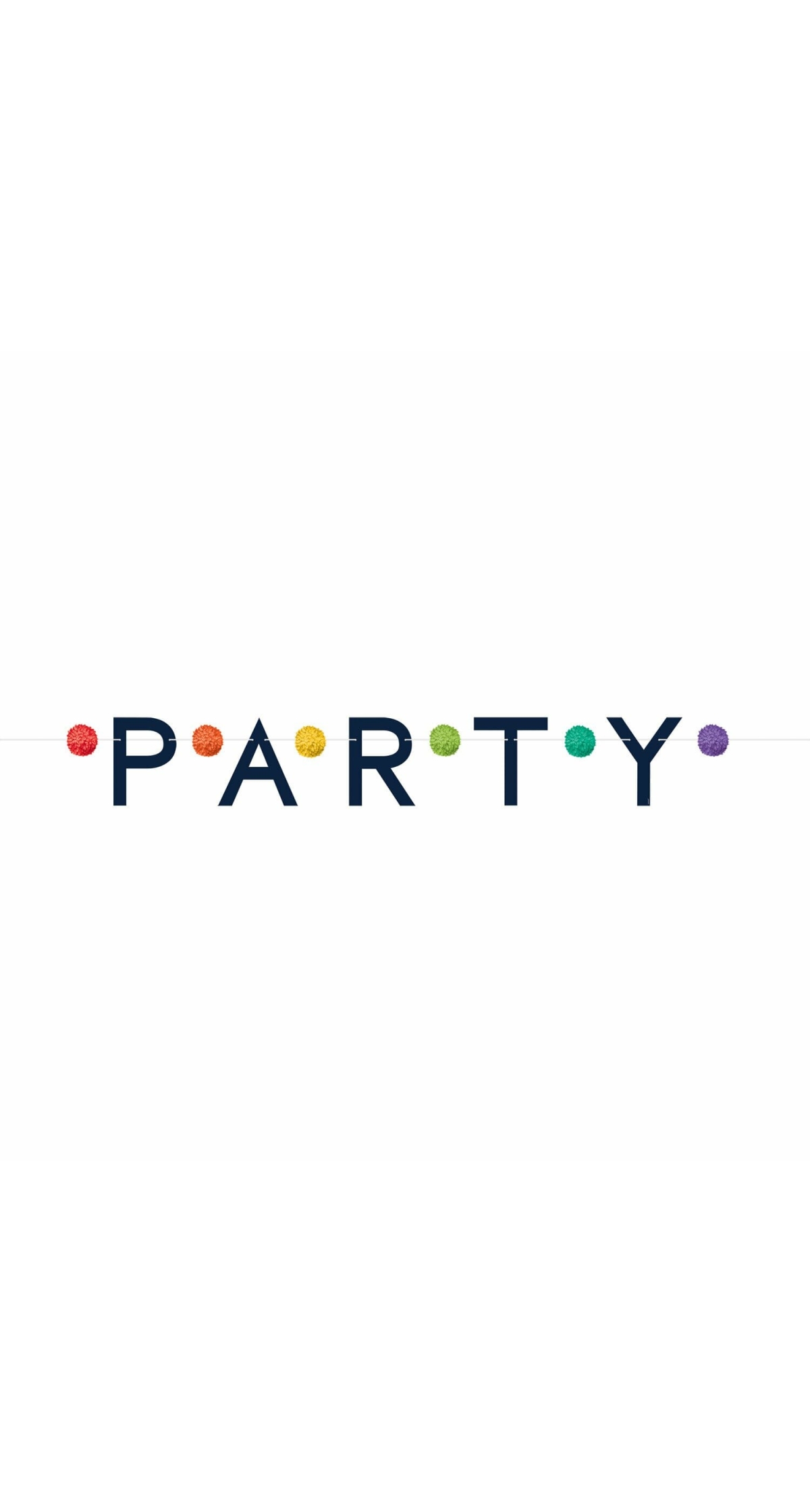P.A.R.T.Y Multicolour Letter Banner With Pom Poms - 190cm