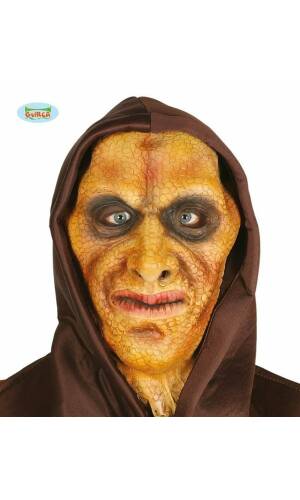 Hooded Lizard Man Latex Mask - Adult One Size