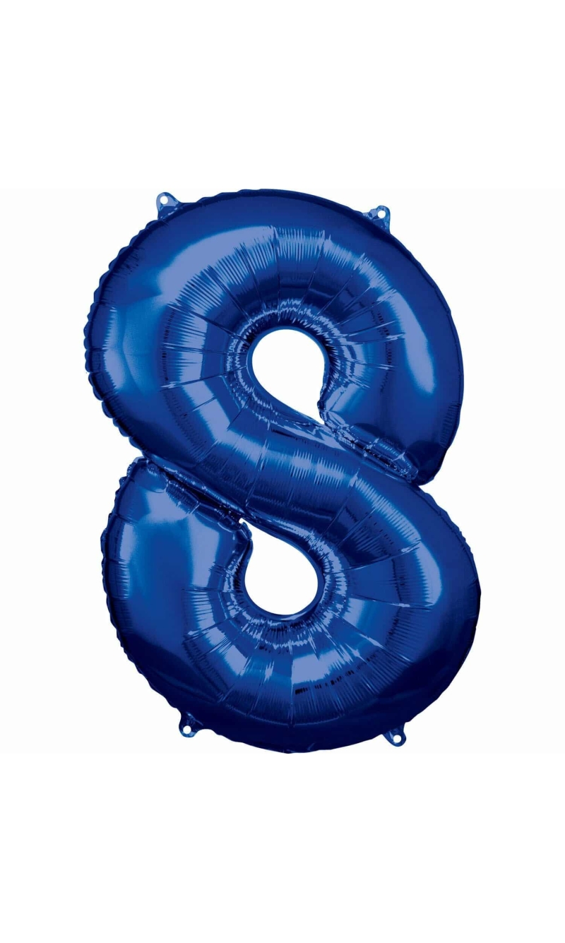 34 Inch Foil Balloon Number 8 - Blue