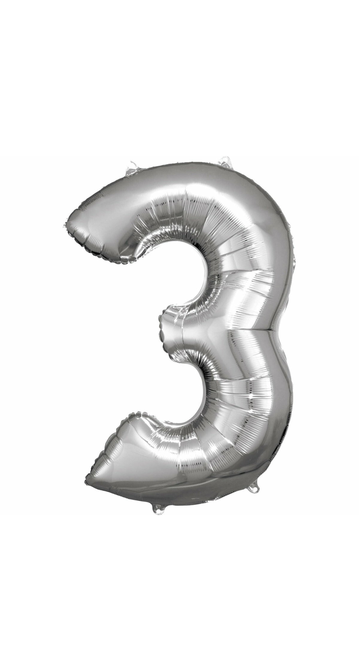 34 Inch Foil Balloon Number 3 - Silver