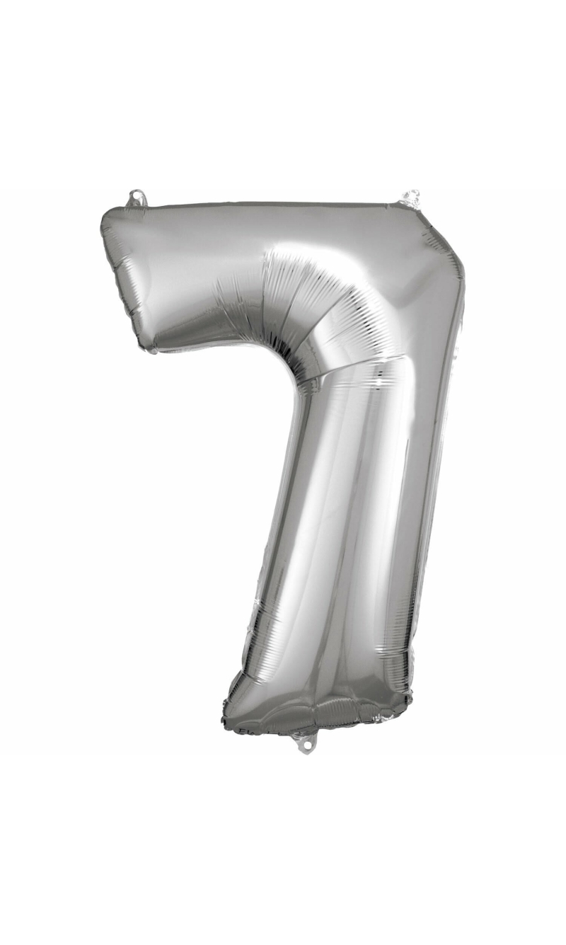 34 Inch Foil Balloon Number 7 - Silver
