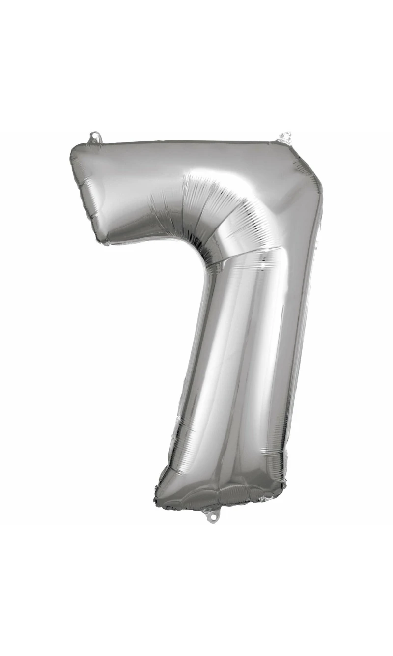 34 Inch Foil Balloon Number 7 - Silver