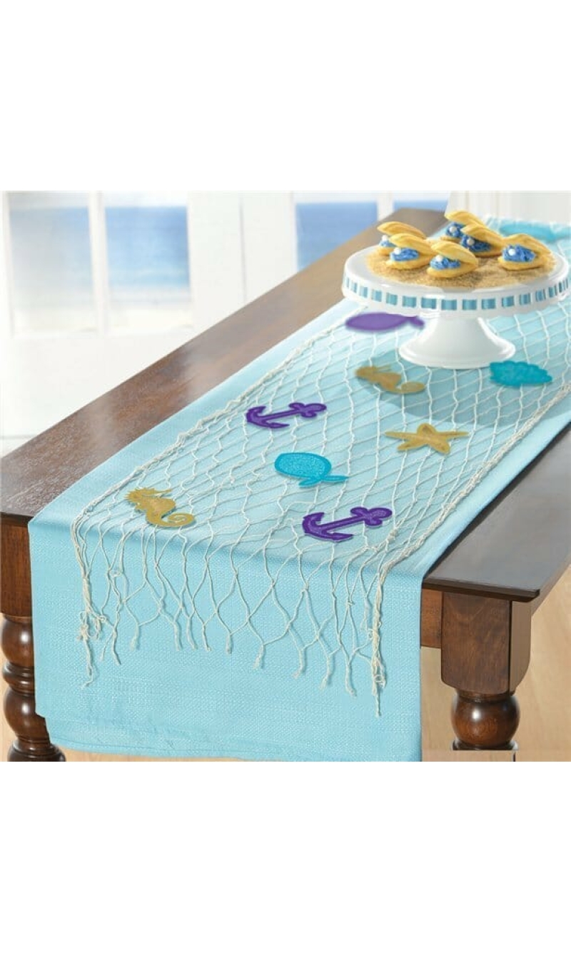 Mermaid Wishes Table Decoration Fishnet - Table Runner