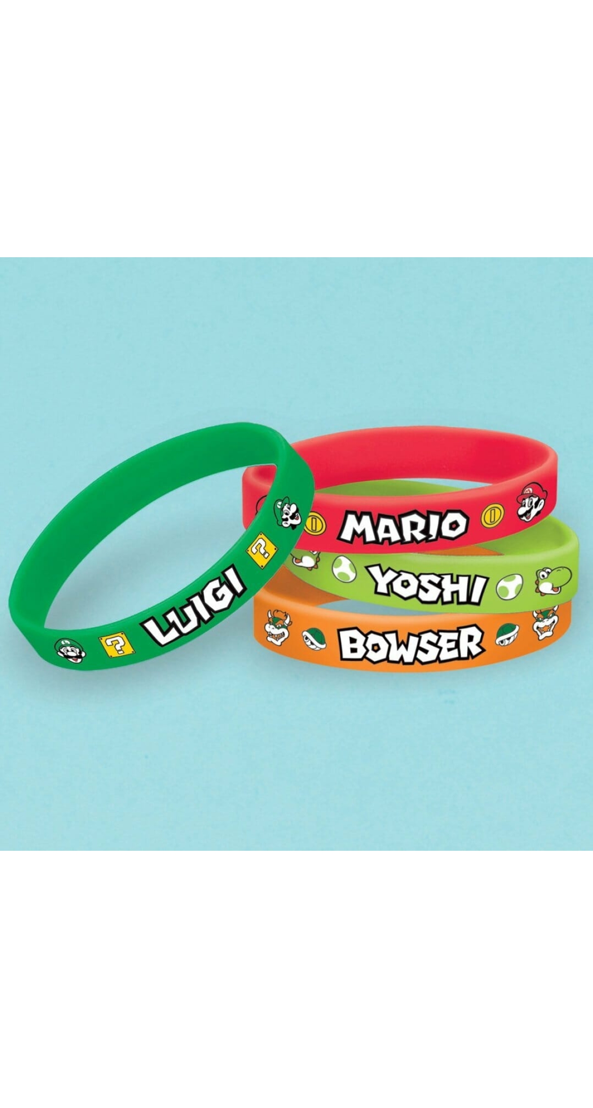 Super Mario Party Favours Bracelets - 6pk