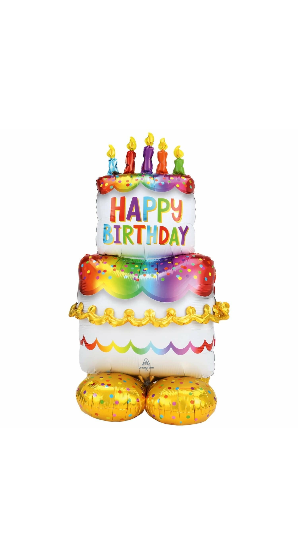 AirLoonz Birthday Cake Foil Balloon 53 Inch - Air Fill Only