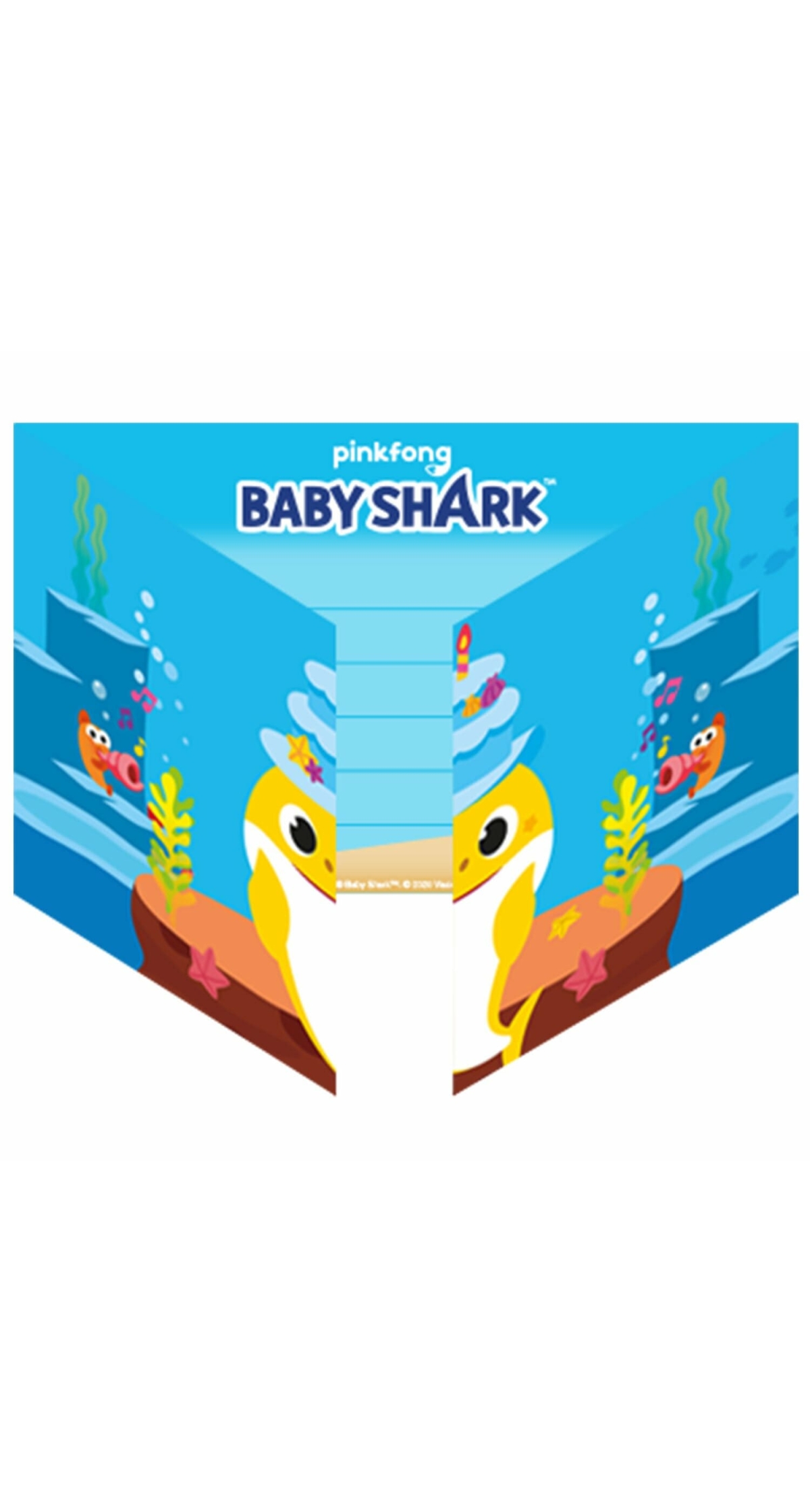 Baby Shark Party Invites and Envelopes - 8pk