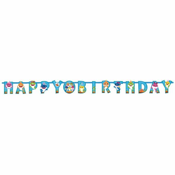 Baby Shark Happy Birthday Letter Banner