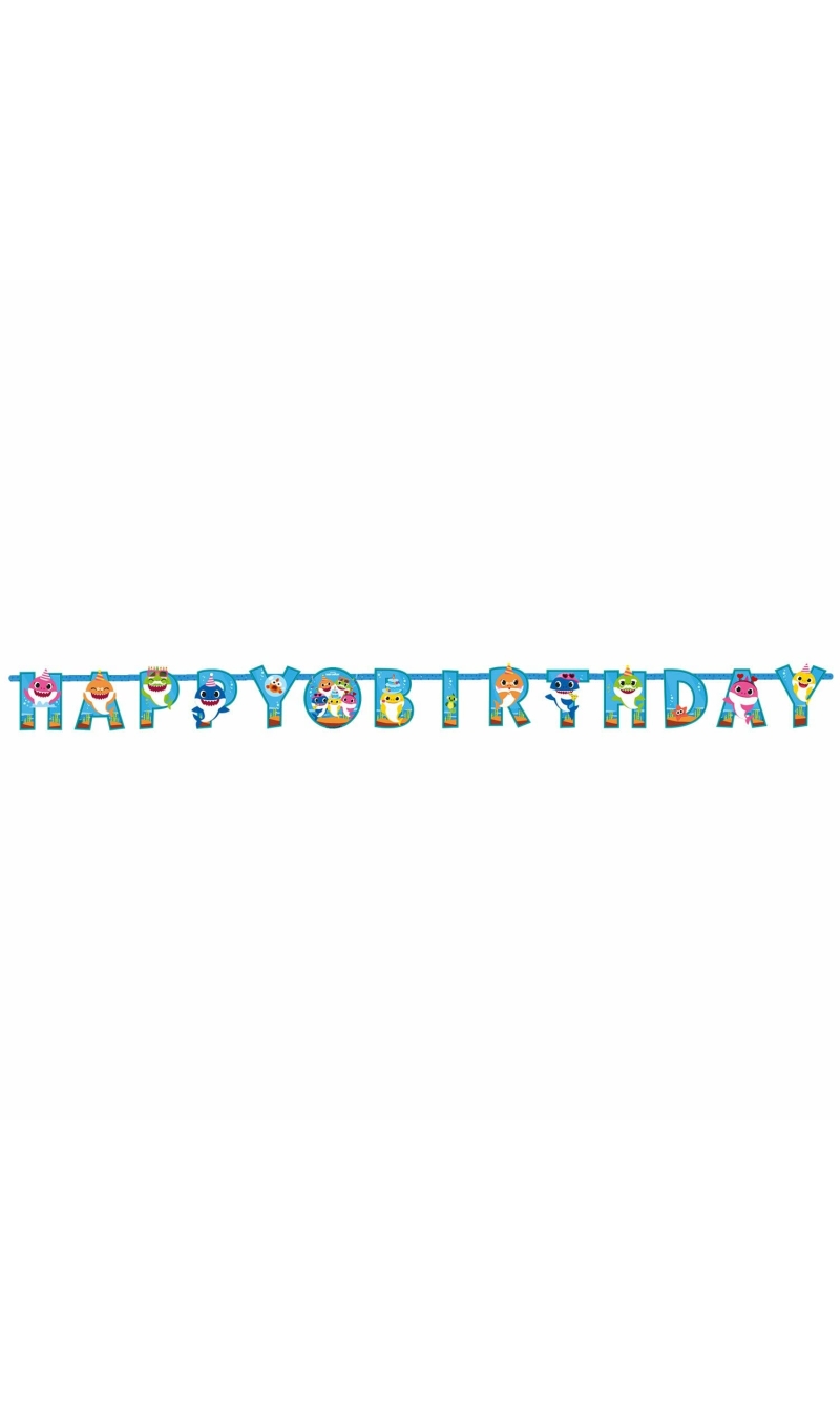 Baby Shark Happy Birthday Letter Banner