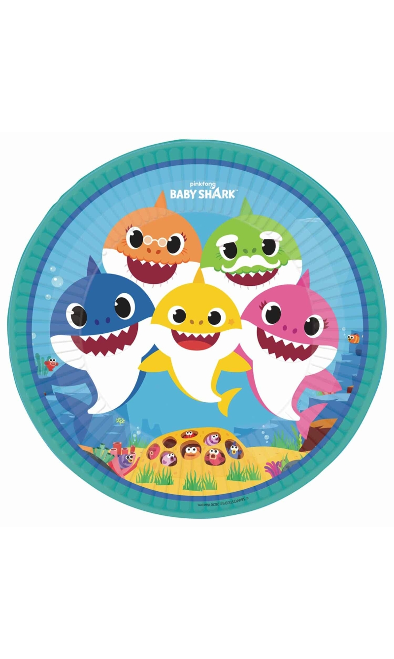 Baby Shark Party Plates 22.8cm - 8pk