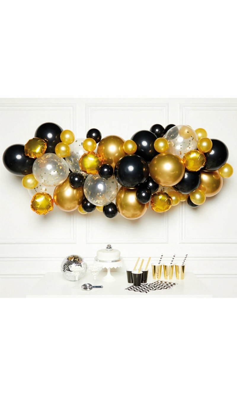 Balloon Garland Black & Gold