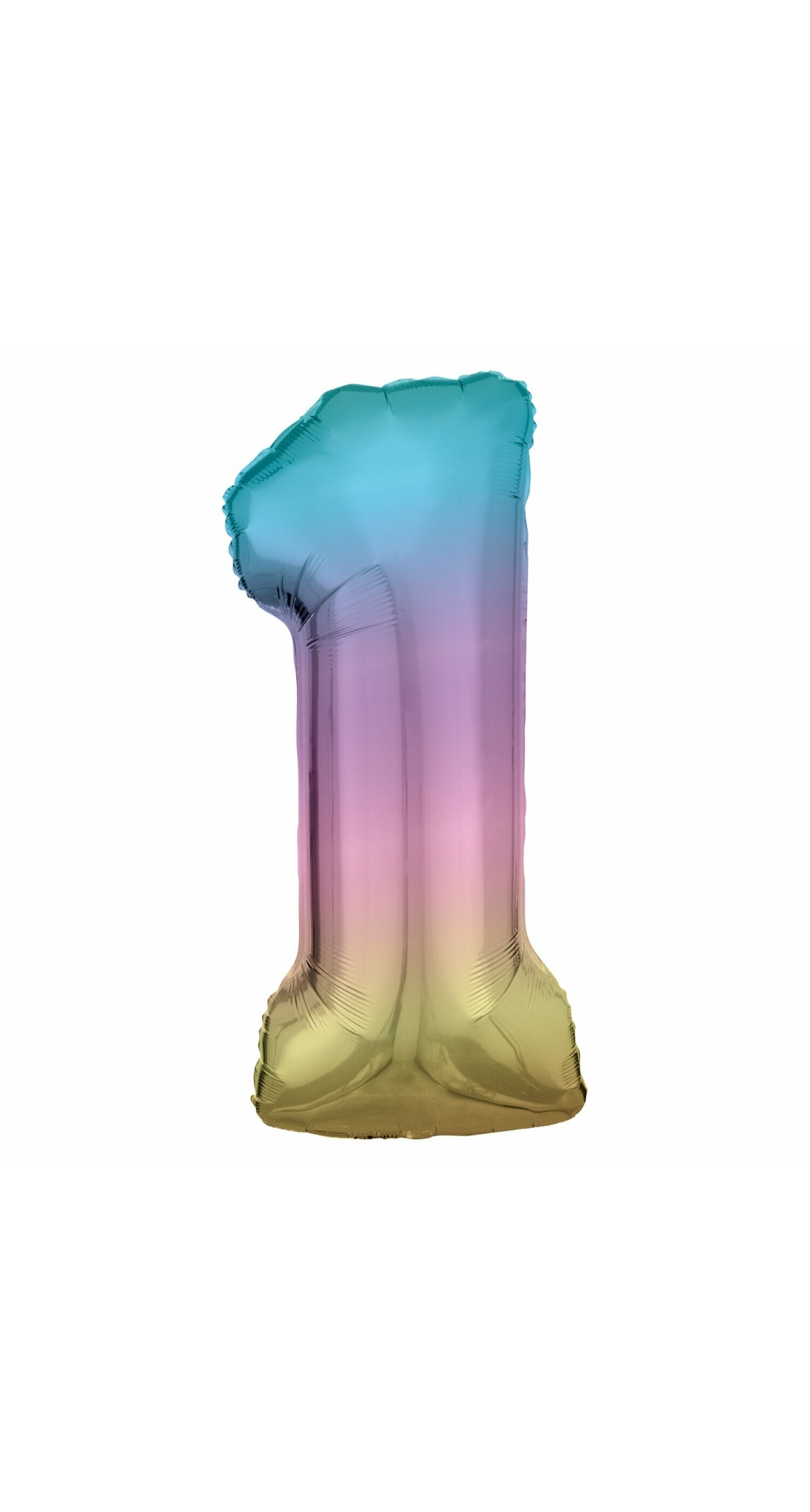 34 Inch Foil Balloon Number 1 - Pastel Rainbow