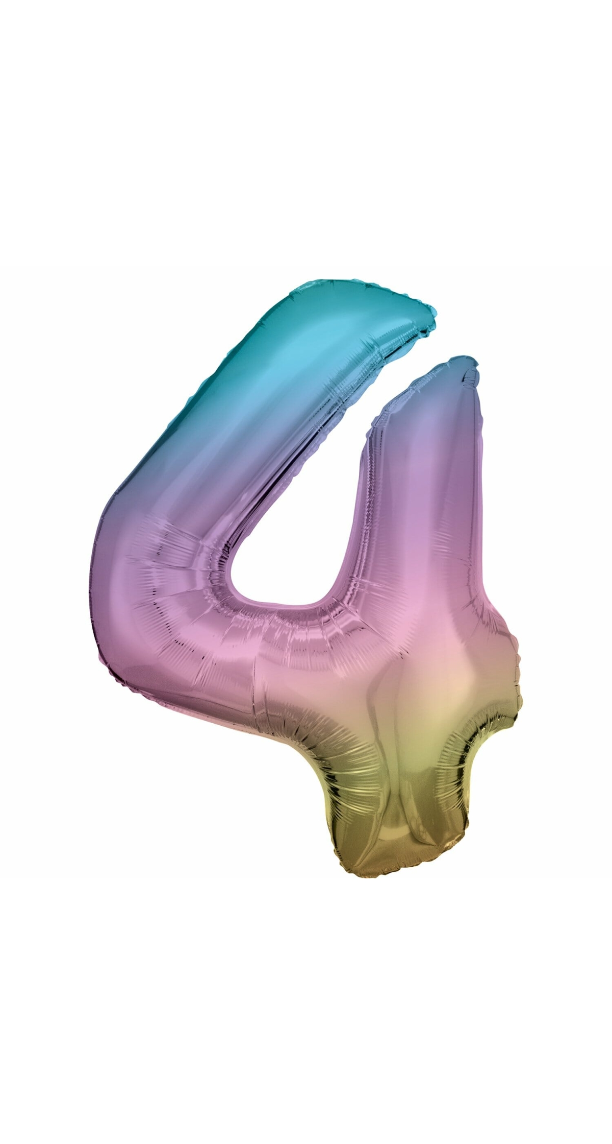 34 Inch Foil Balloon Number 4 - Pastel Rainbow