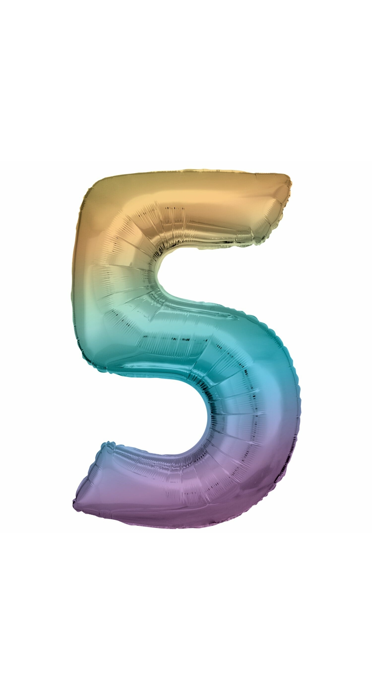 34 Inch Foil Balloon Number 5 - Pastel Rainbow