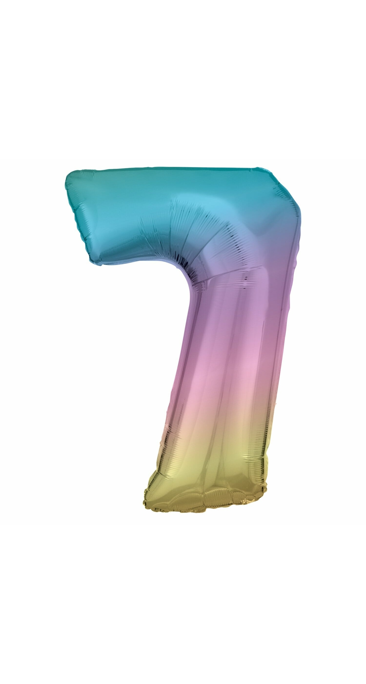 34 Inch Foil Balloon Number 7 - Pastel Rainbow