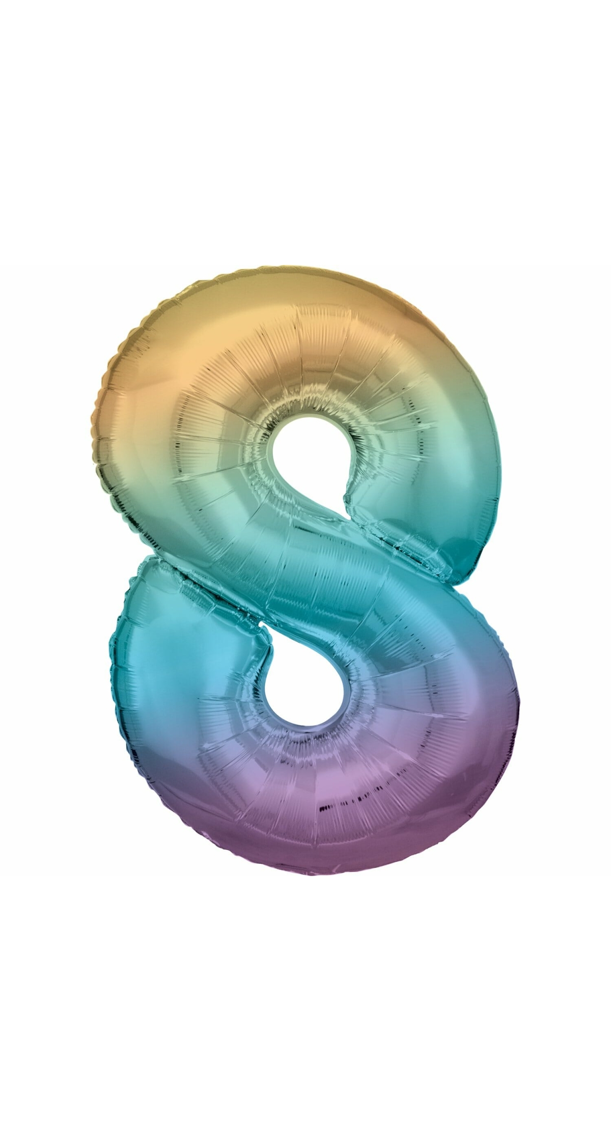 34 Inch Foil Balloon Number 8 - Pastel Rainbow