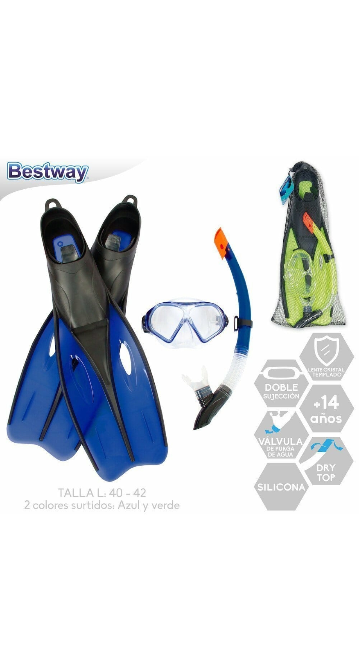 Bestway Hydro-Pro Dream Diver Snorkel Assorted 14+ Years - Size 40-42 (Online Only)