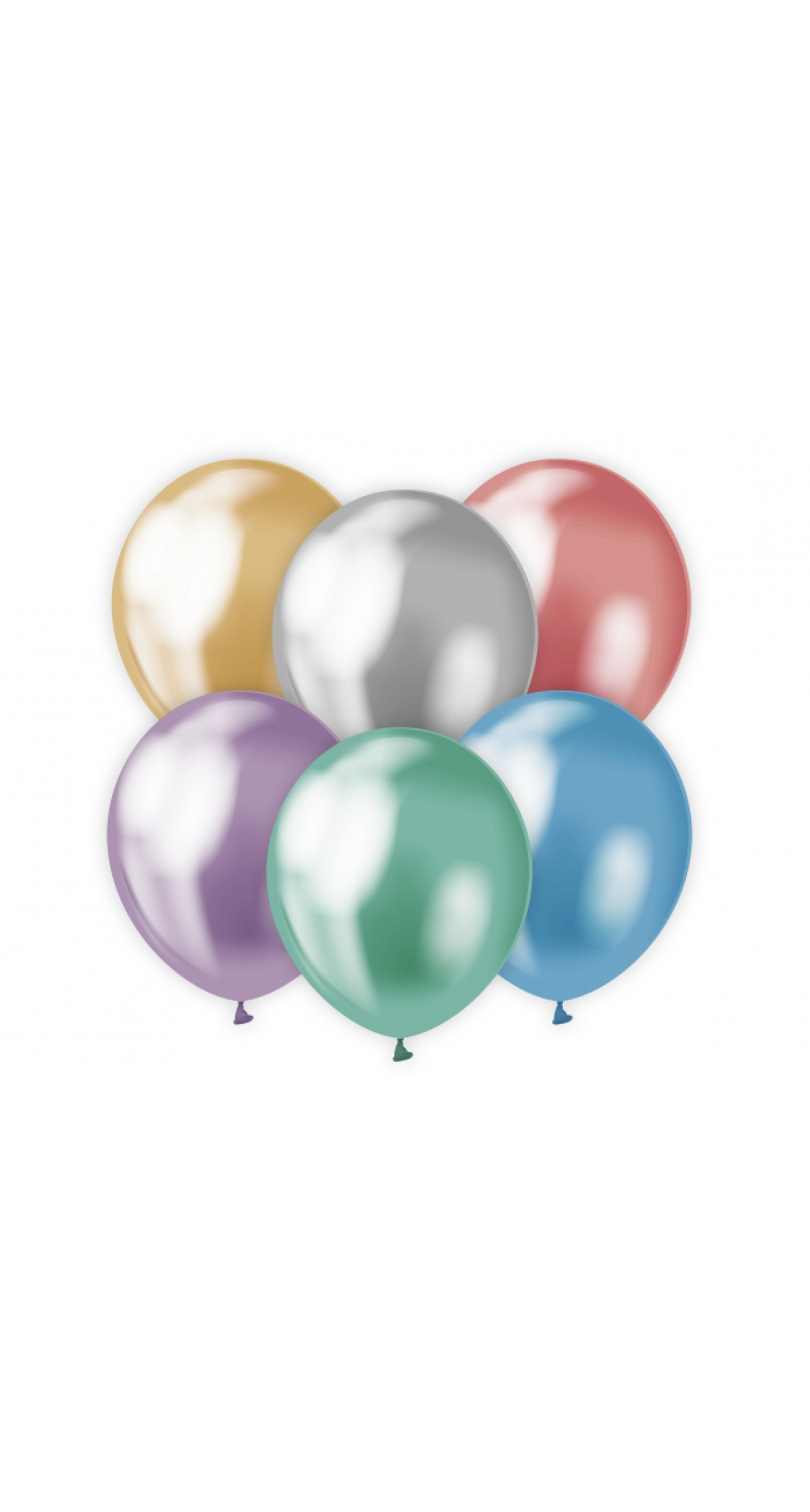 Platinum Chrome Assorted Colours 12 Inch Latex Balloons - 50pk