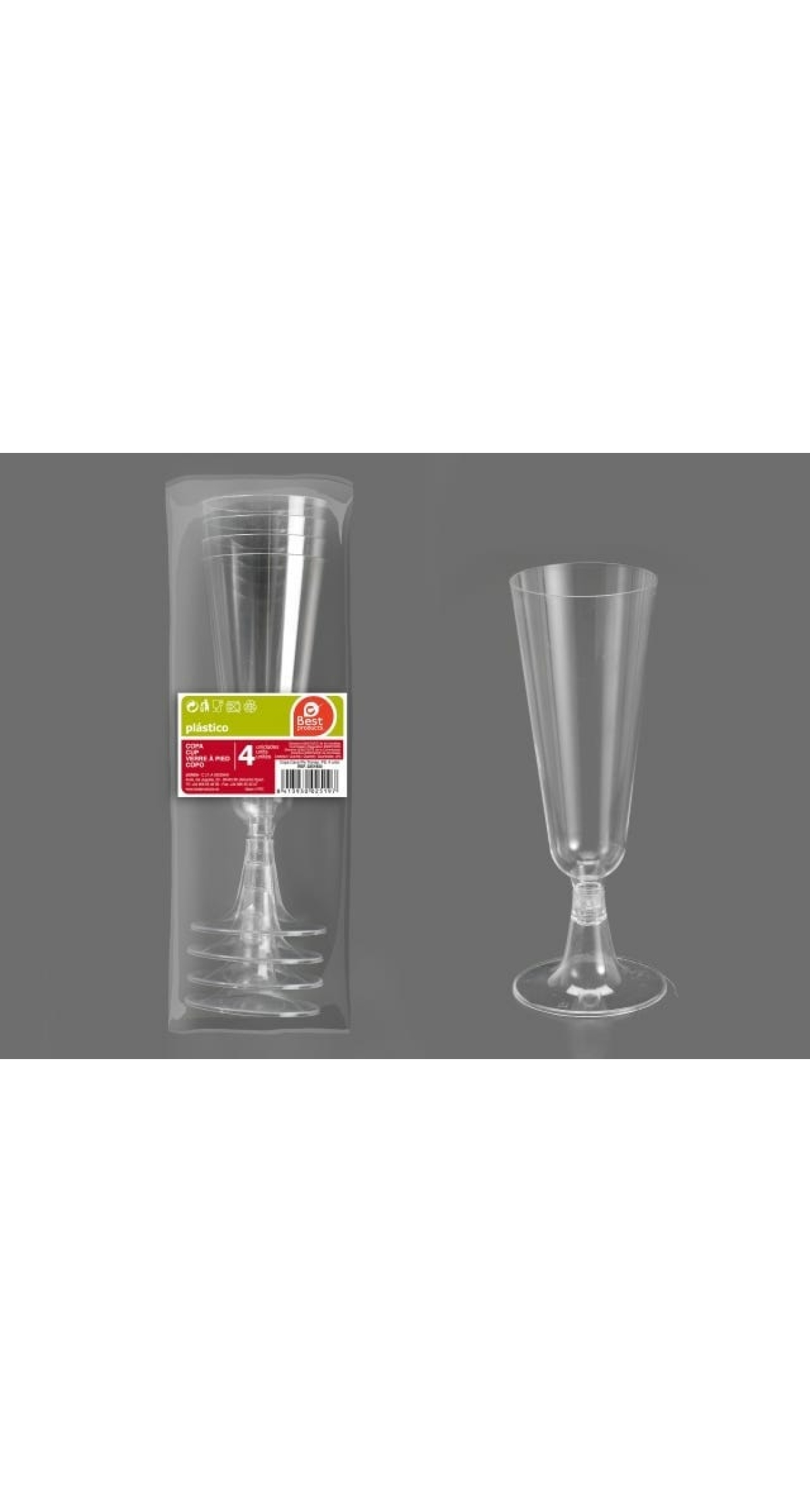 Clear Champagne Cup 150ml - 4pk
