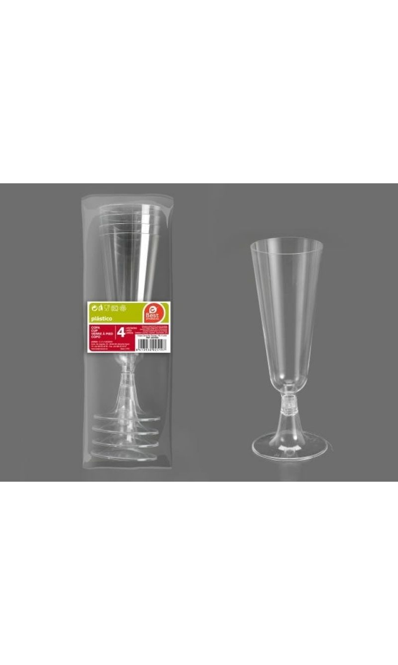 Clear Champagne Cup 150ml - 4pk