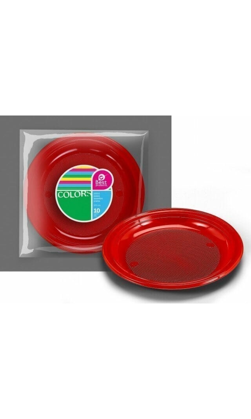 Red Plate 20,50 cm - 10pk