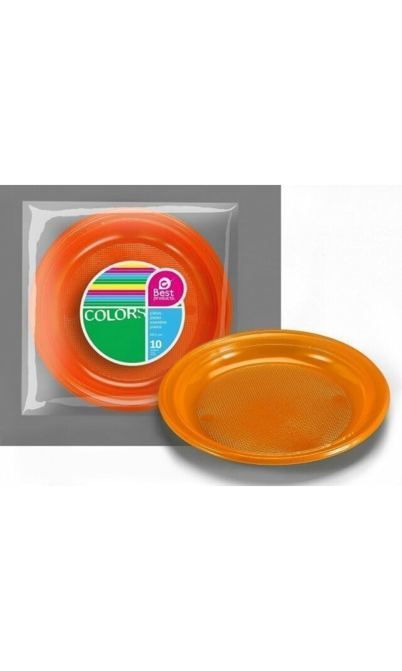 Orange Plate 20,50 cm - 10pk