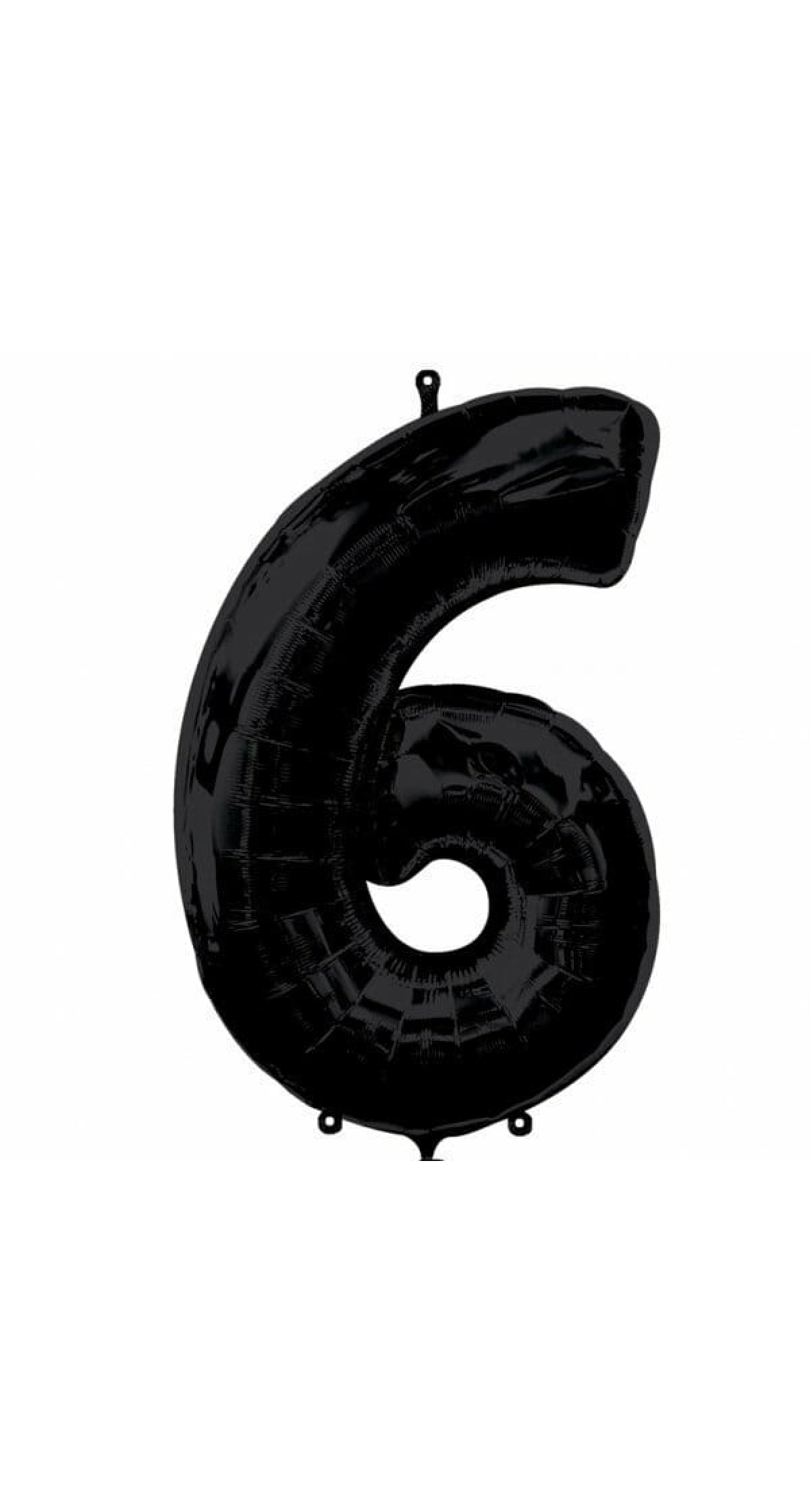 Black Number " 6 " Foil Balloon 34''