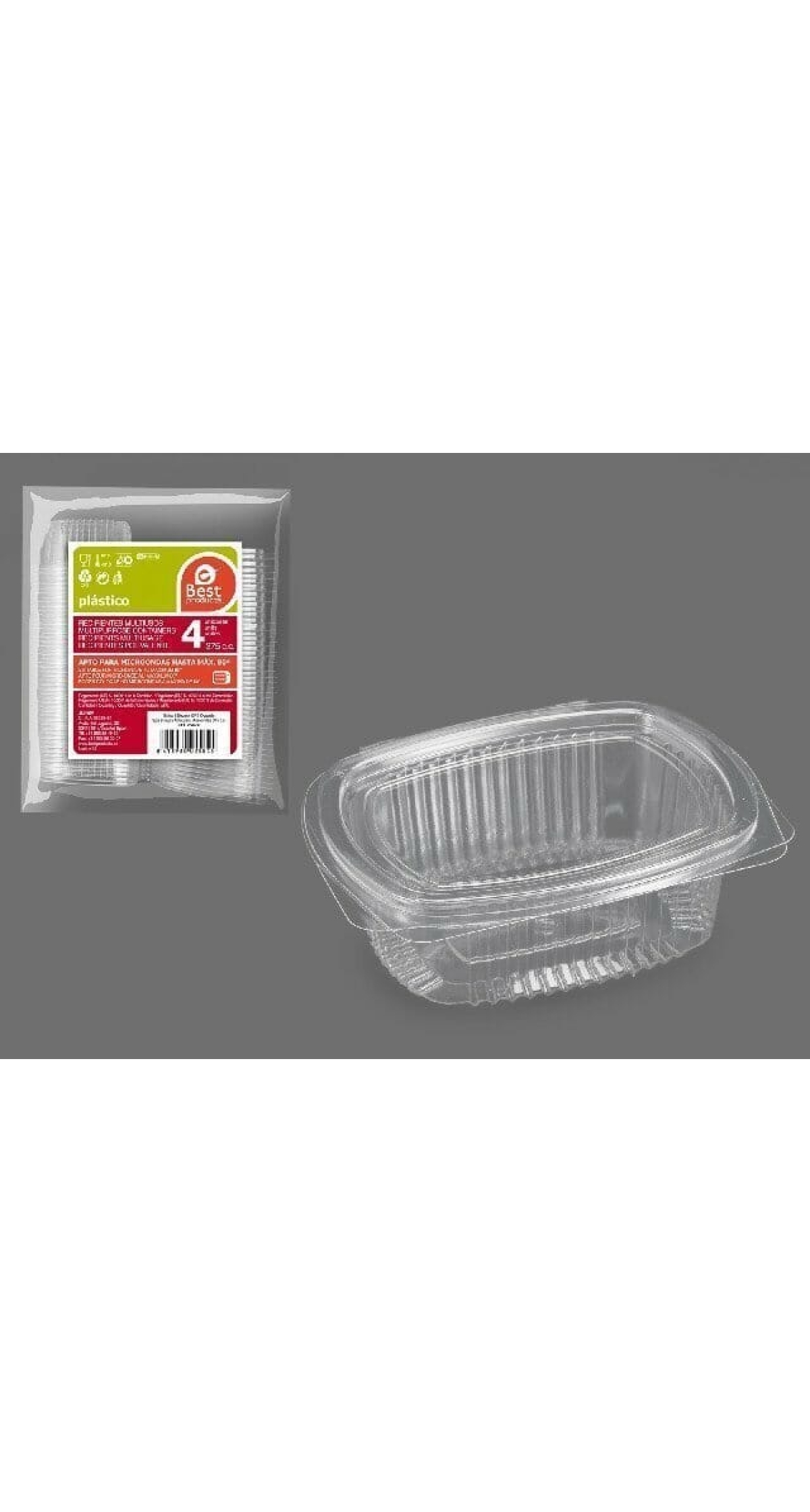 Oval Packaging Cover Hinge 375 cc - 4pk