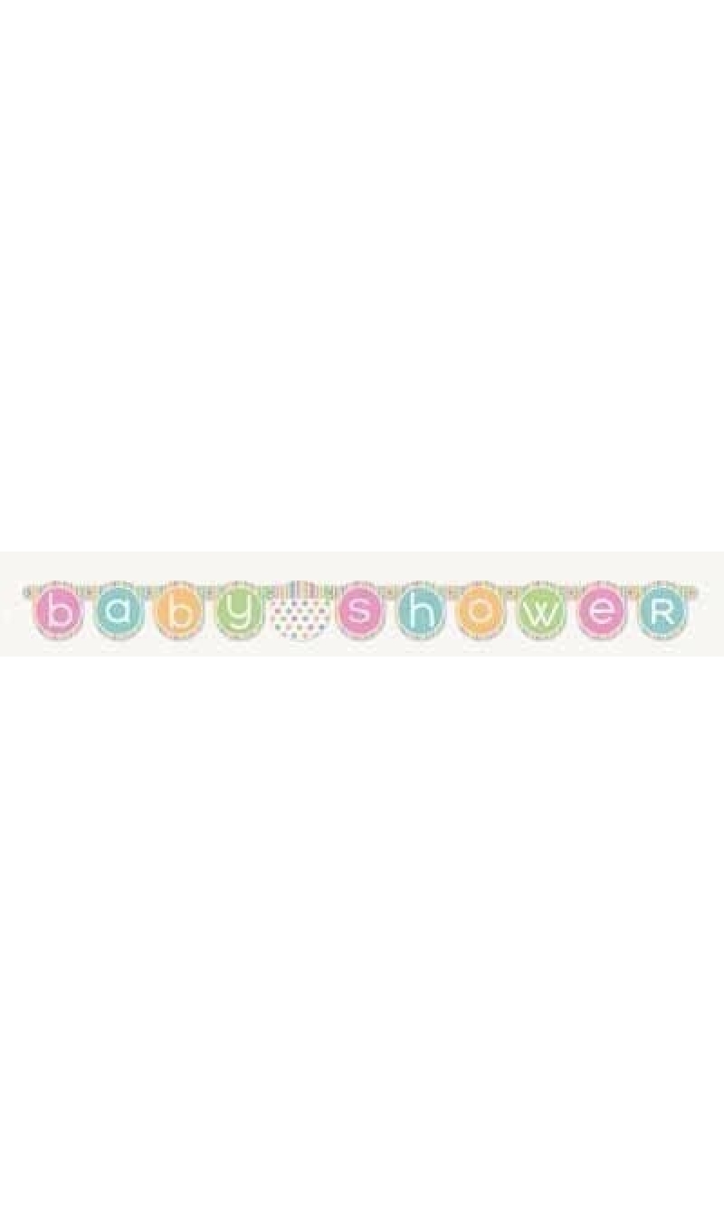Baby Shower Pastel Jointed Banner - 132cm