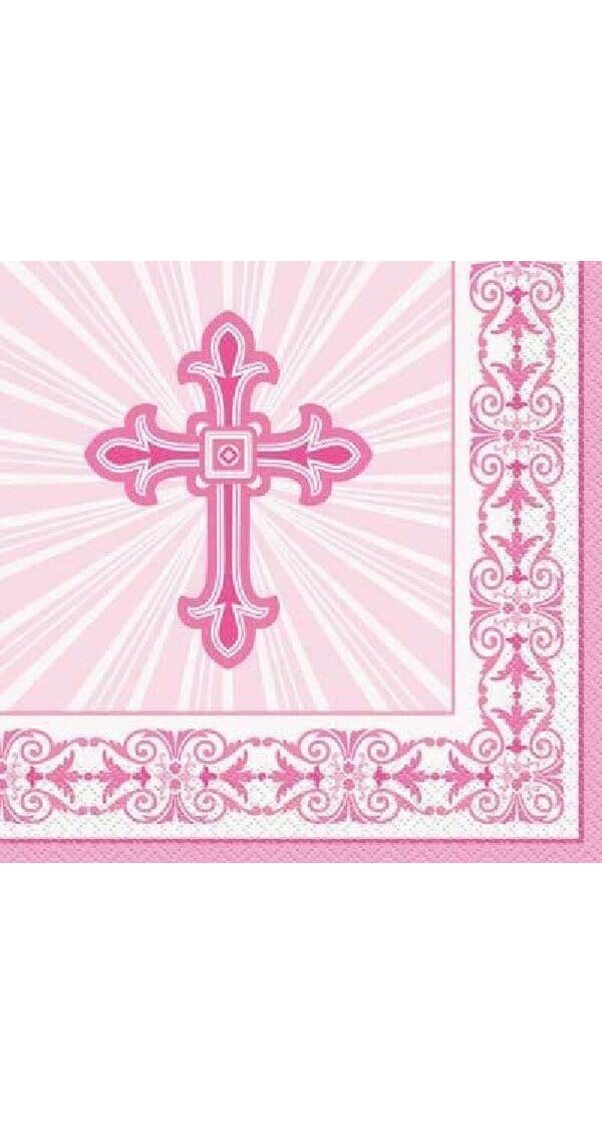 Radiant Cross Pink Napkins 33cm x 33cm - 16pk