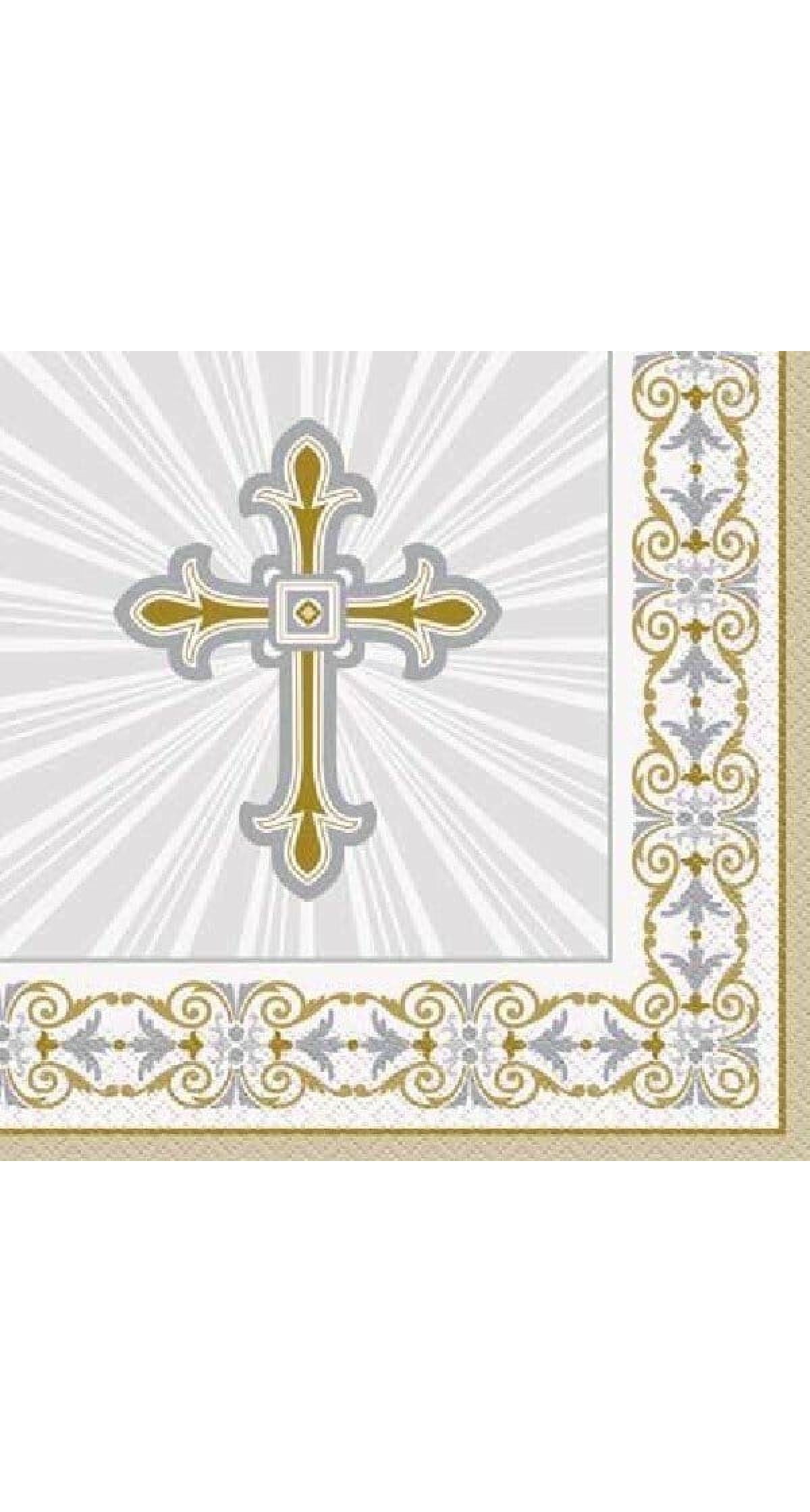 Radiant Cross Silver & Gold Napkins 33cm x 33cm - 16pk
