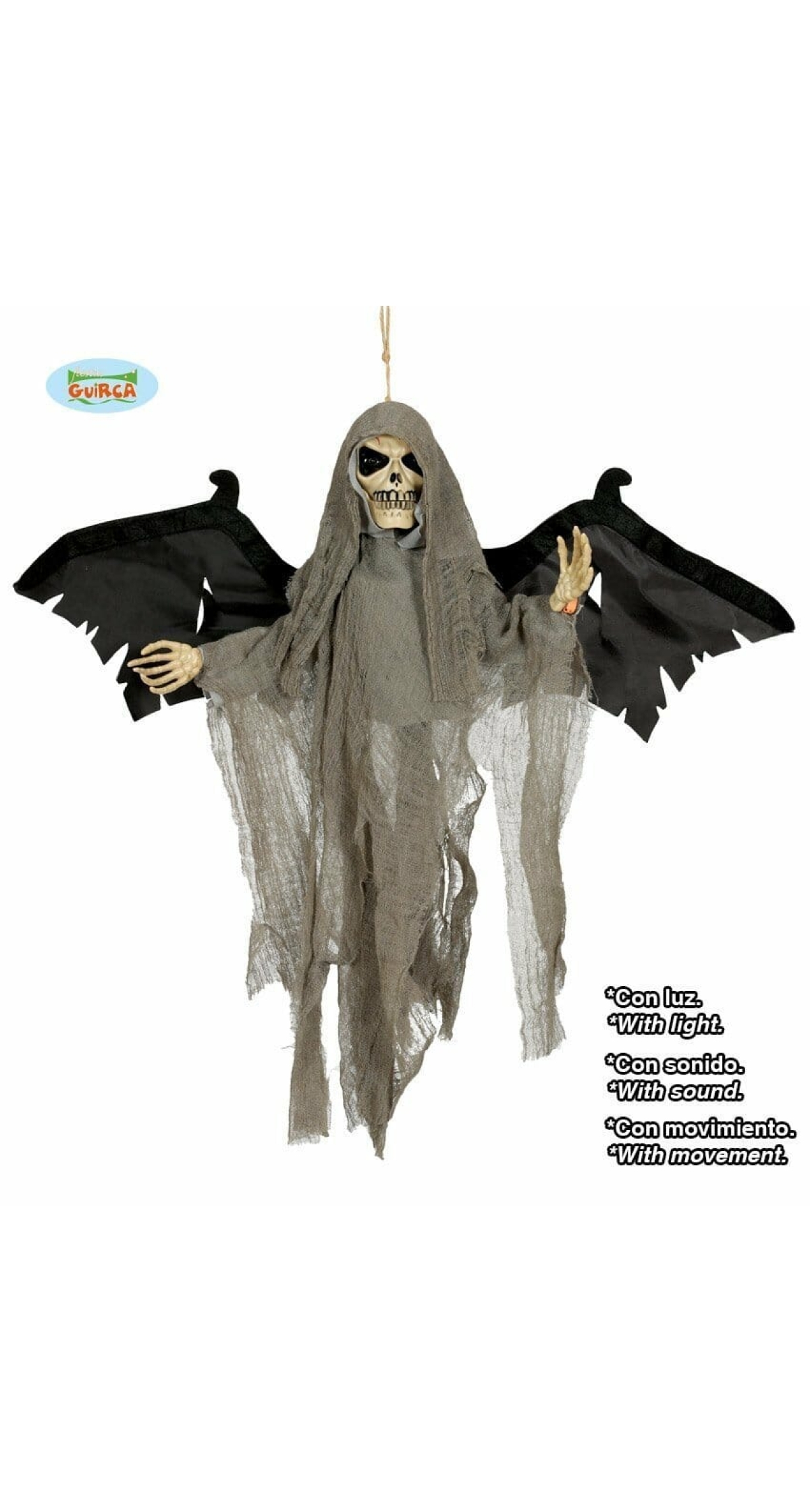 Winged Skull Pendant With Light Sound And Movement