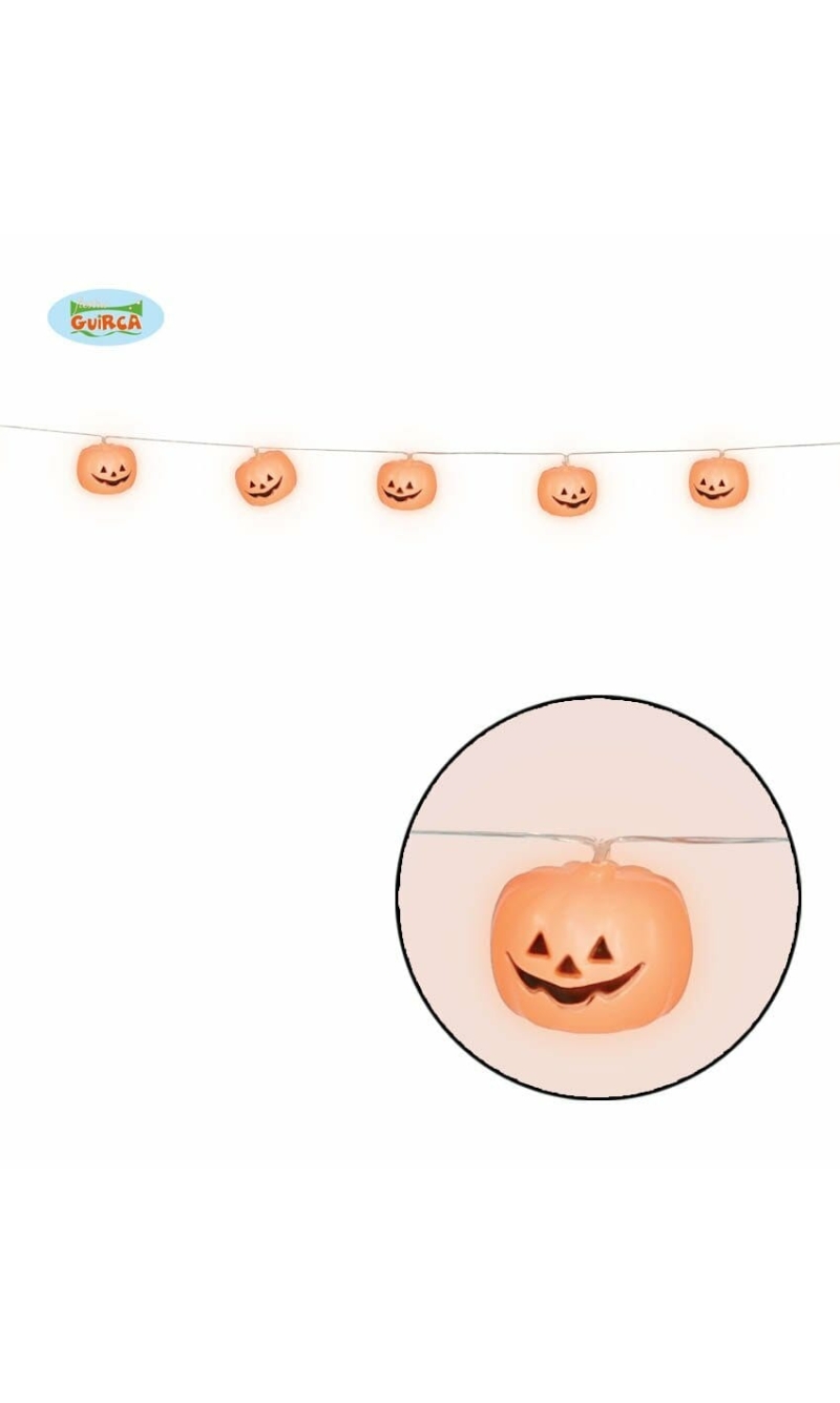 Halloween Light Garland with 12 Pumpkins - 180cm