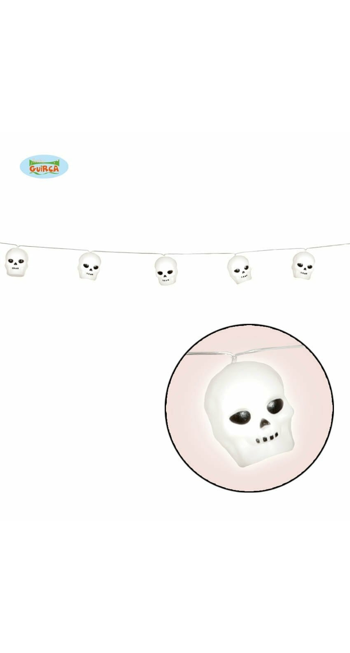 Halloween Light Garland with 12 Skuls - 180cm