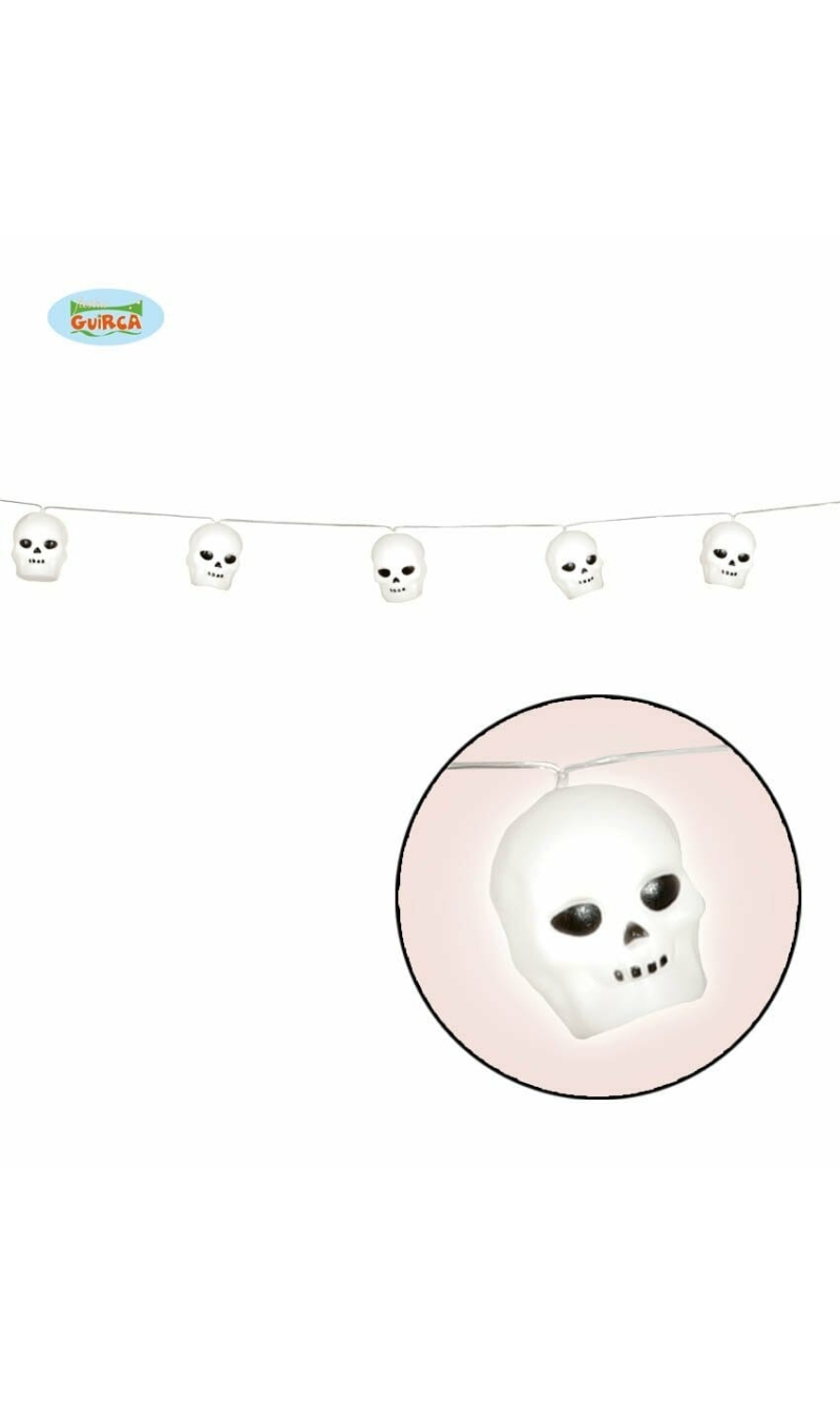 Halloween Light Garland with 12 Skuls - 180cm